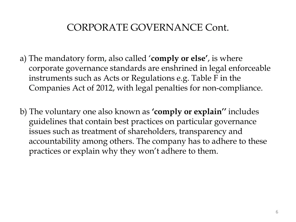 corporate governance cont 1