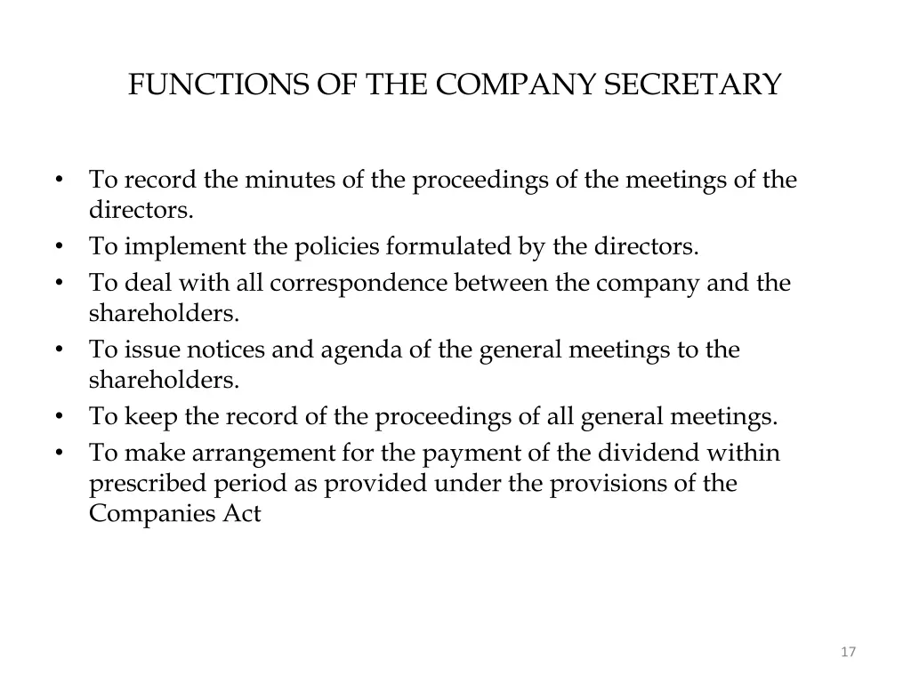 functions of the company secretary 3