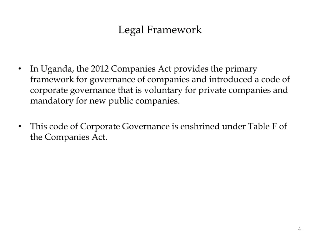 legal framework