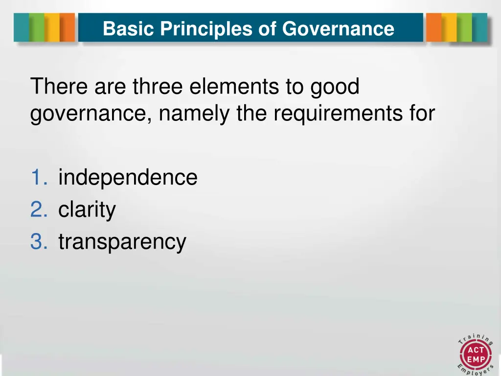 basic principles of governance