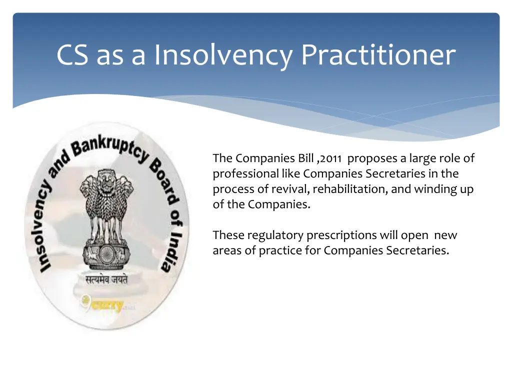 cs as a insolvency practitioner