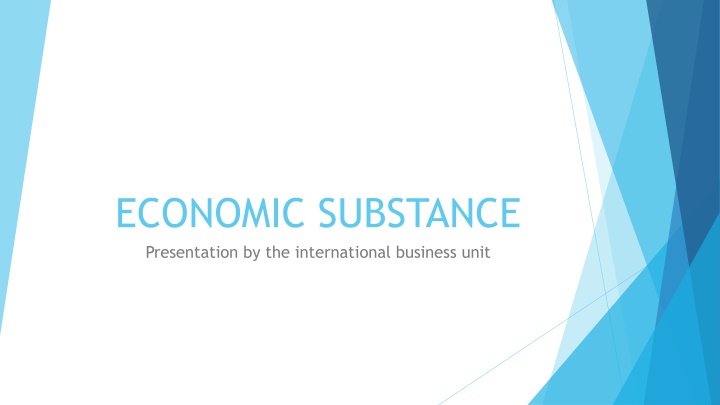 economic substance presentation