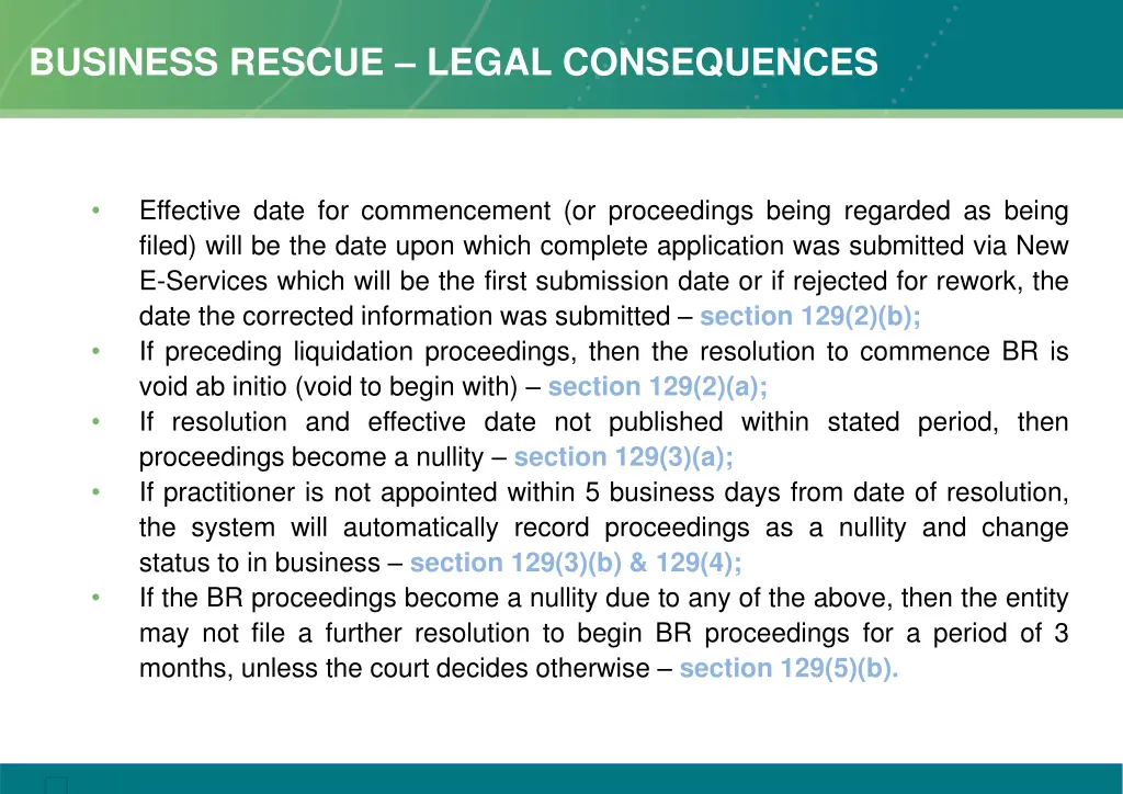 business rescue legal consequences