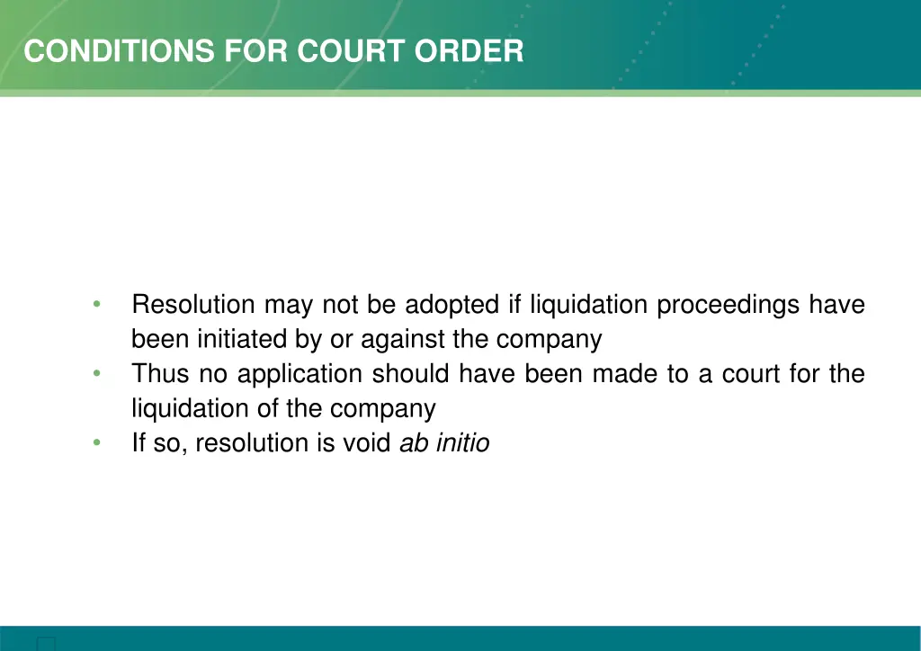 conditions for court order