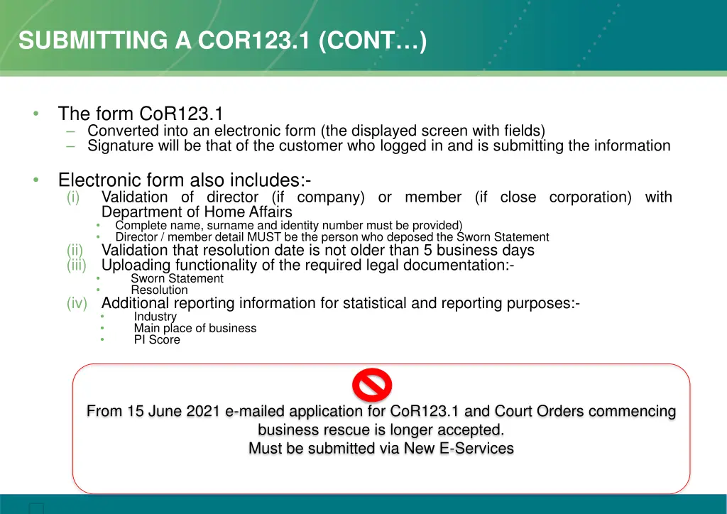 submitting a cor123 1 cont