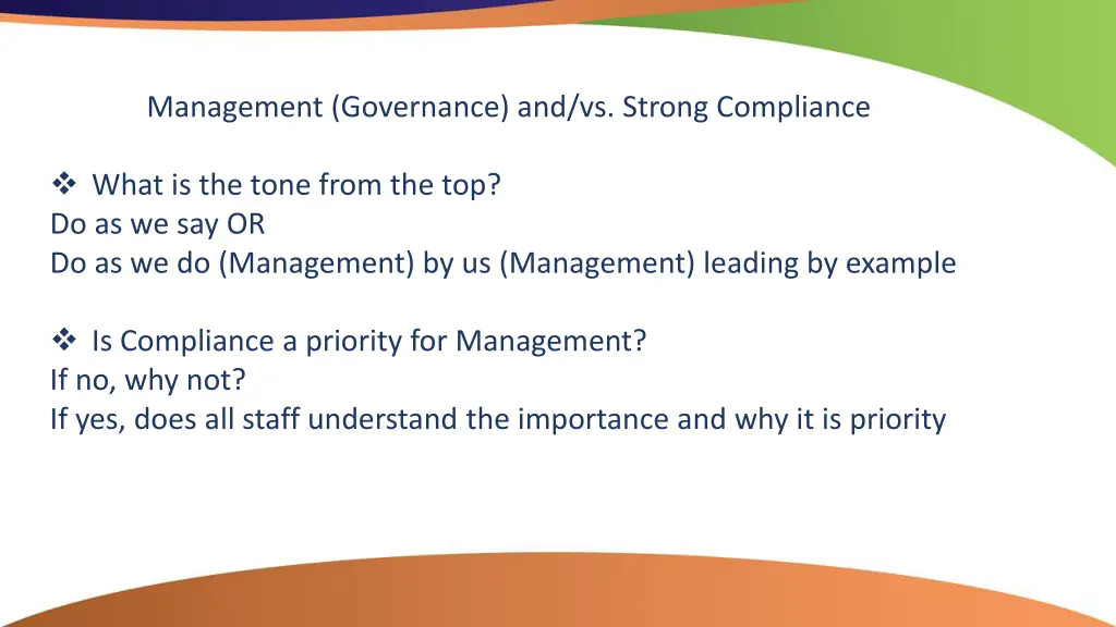 management governance and vs strong compliance 1