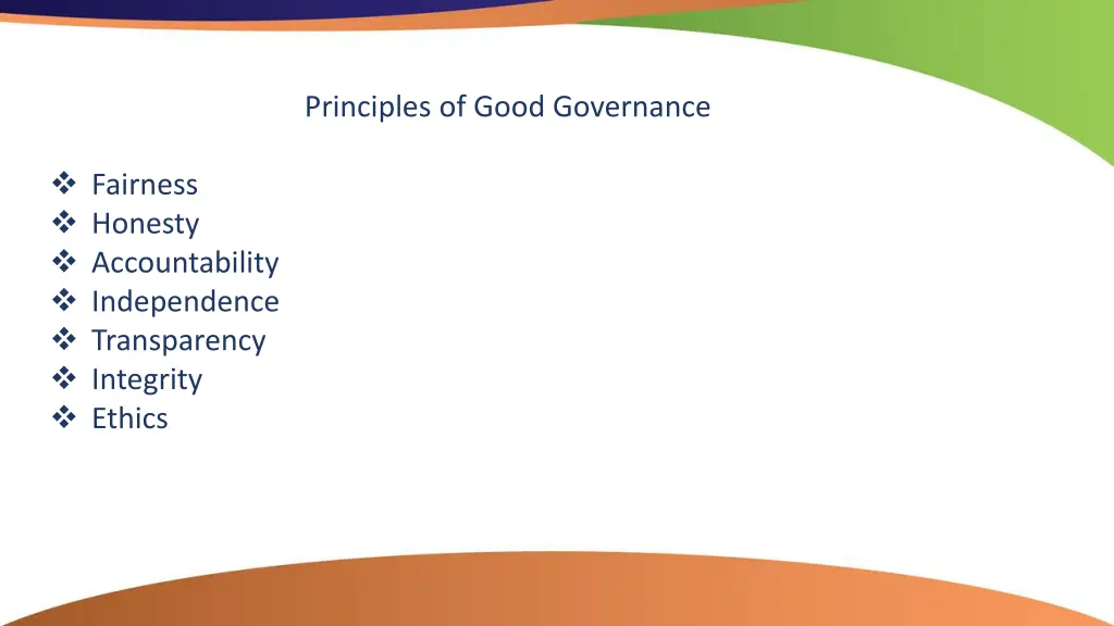 principles of good governance