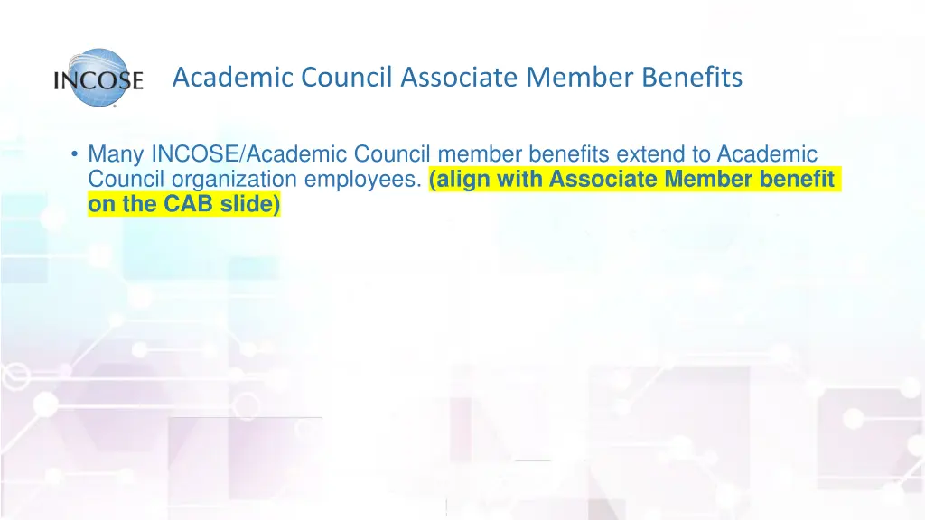 academic council associate member benefits