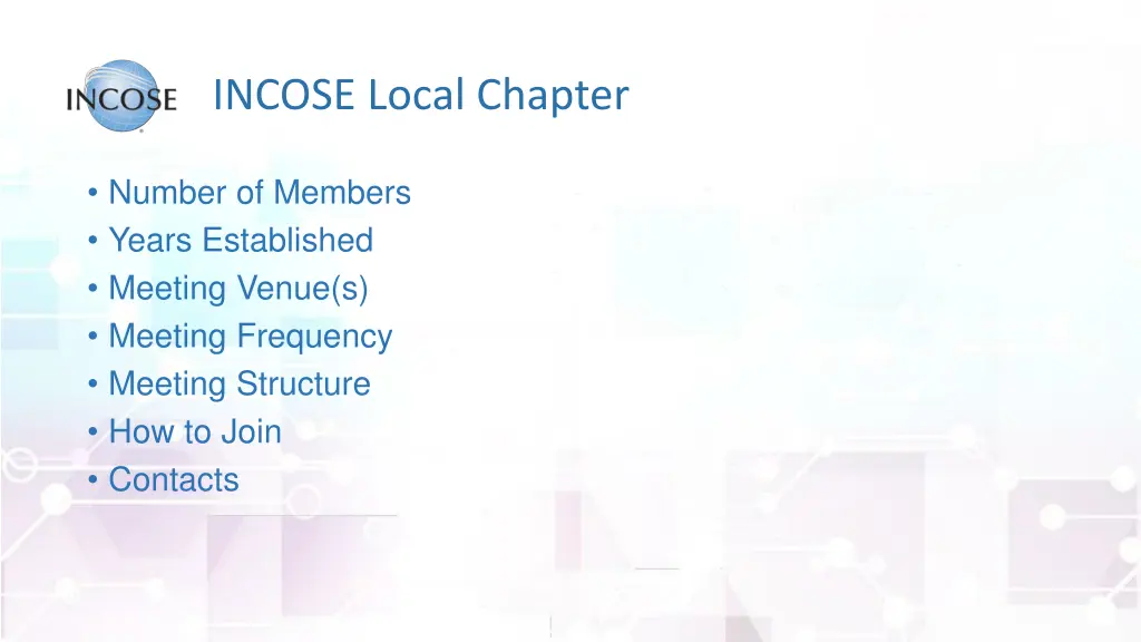 incose local chapter