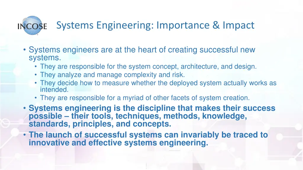 systems engineering importance impact