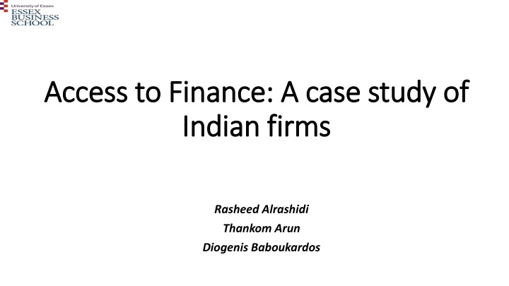 access to finance a case study of access