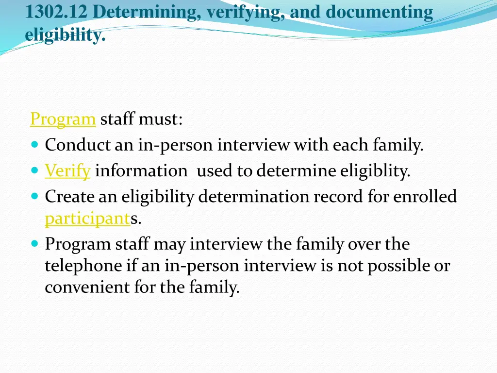 1302 12 determining verifying and documenting