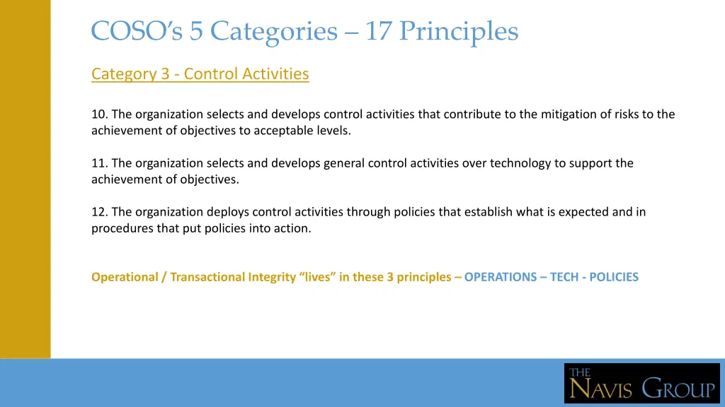 coso s 5 categories 17 principles 2