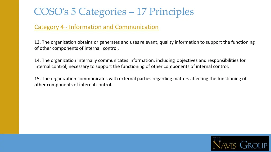 coso s 5 categories 17 principles 3