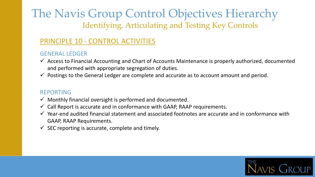 the navis group control objectives hierarchy 1