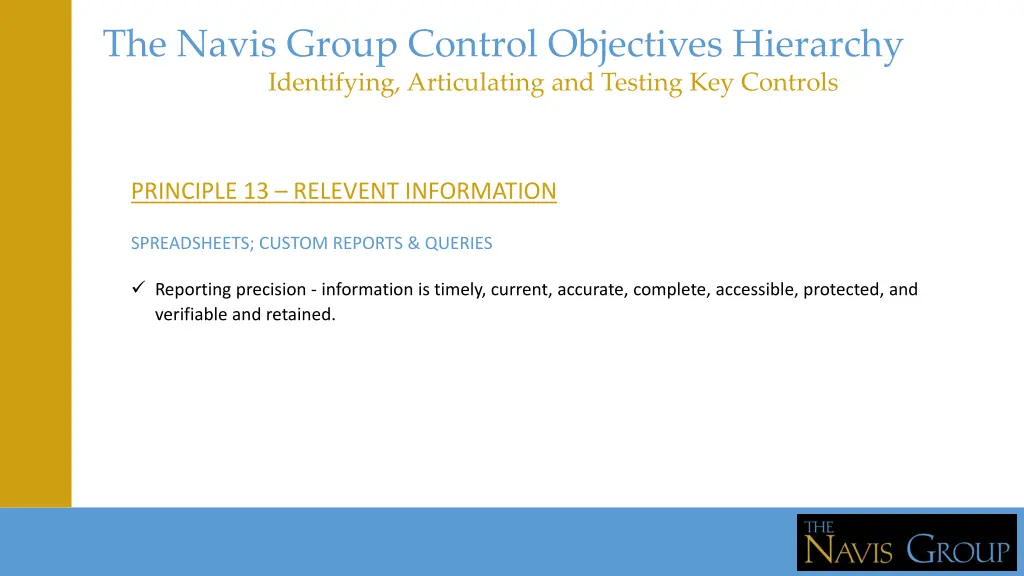 the navis group control objectives hierarchy 10