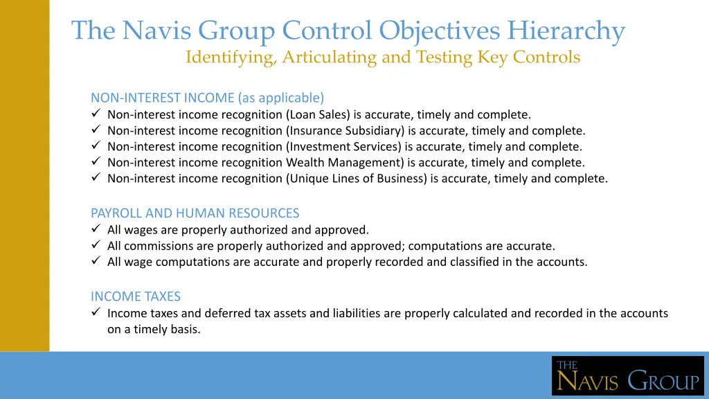 the navis group control objectives hierarchy 8