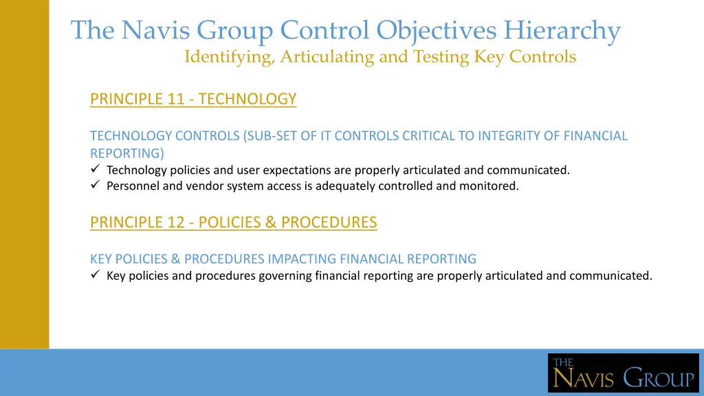 the navis group control objectives hierarchy 9