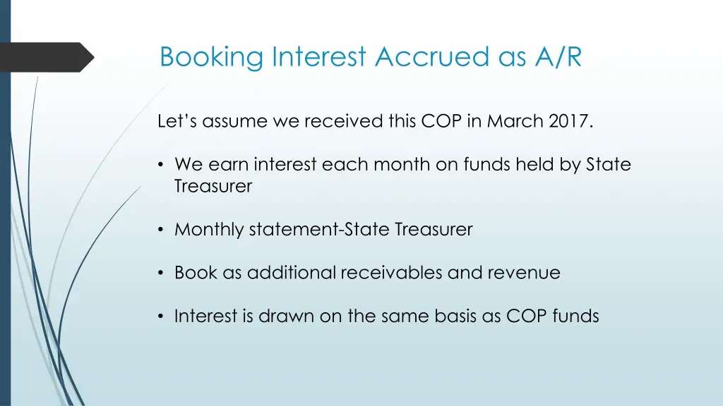 booking interest accrued as a r