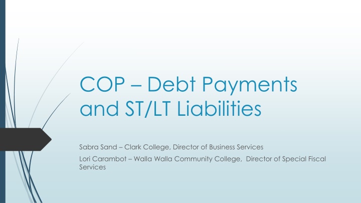 cop debt payments and st lt liabilities