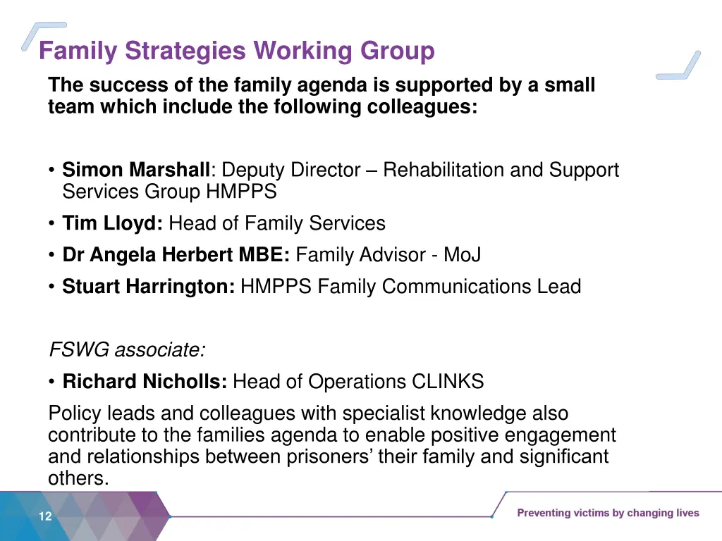 family strategies working group