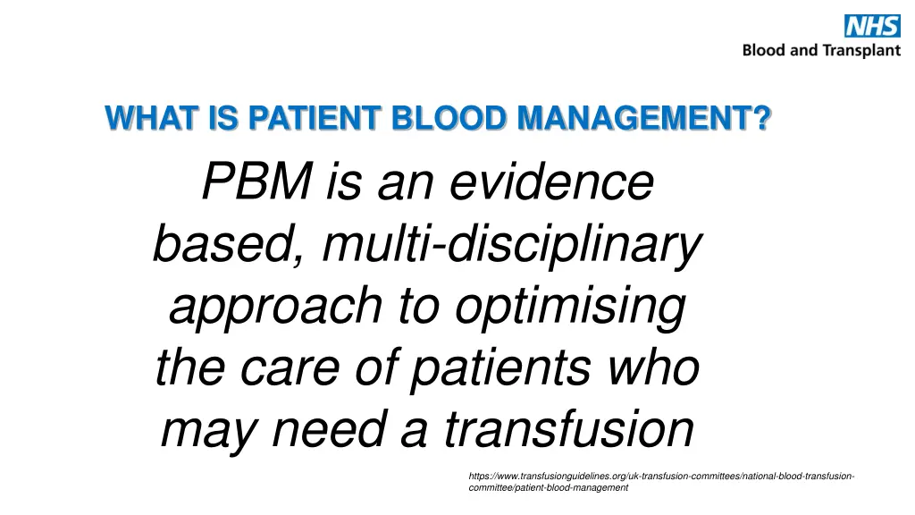 what is patient blood management