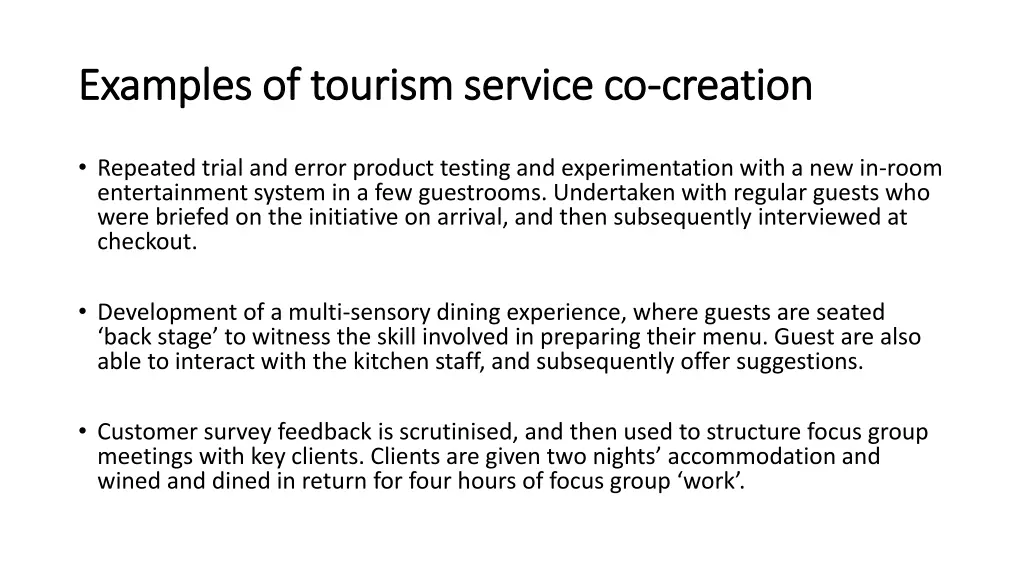 examples of tourism service co examples 1