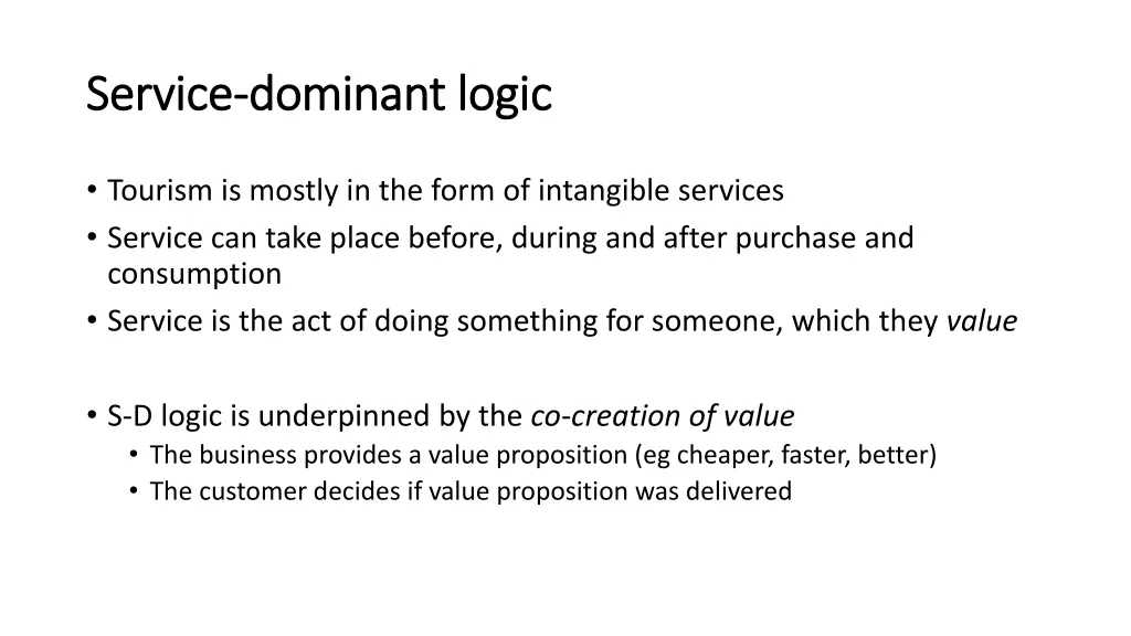 service service dominant logic dominant logic