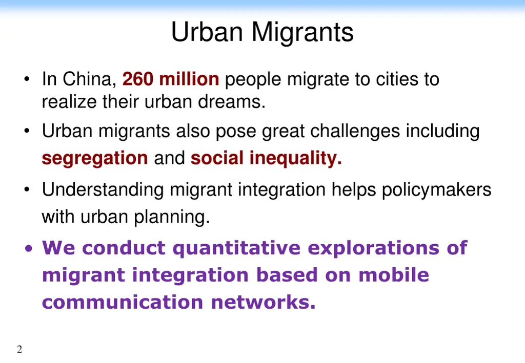 urban migrants