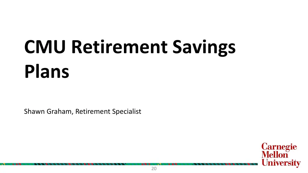 cmu retirement savings plans