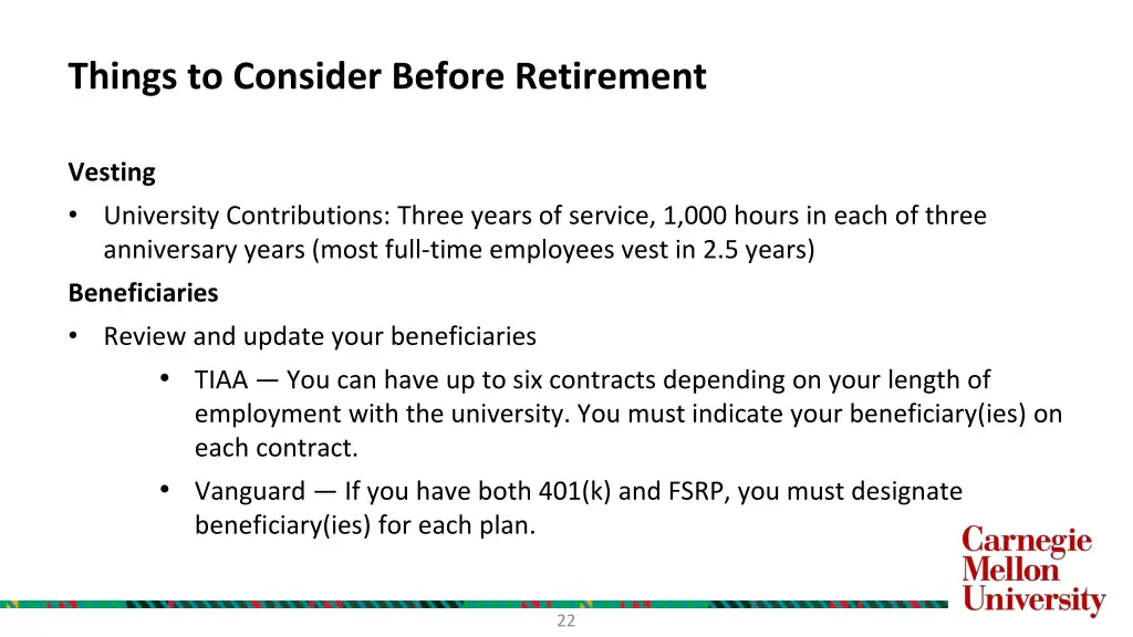 things to consider before retirement