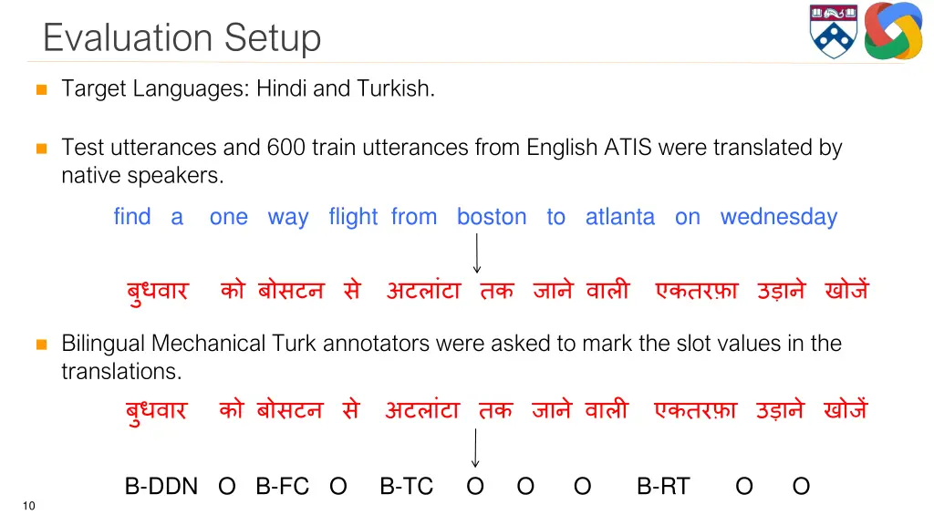 evaluation setup