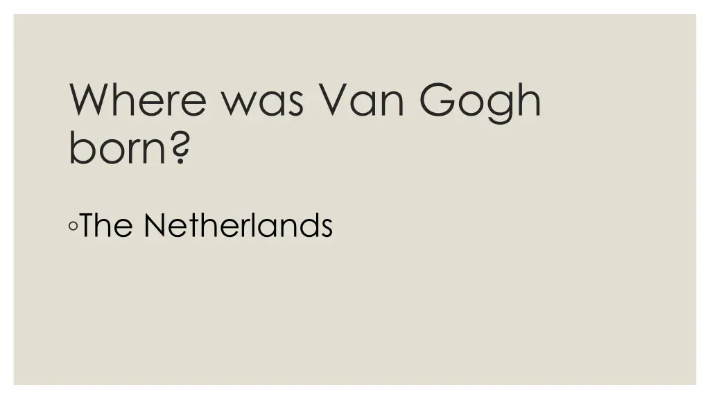 where was van gogh born