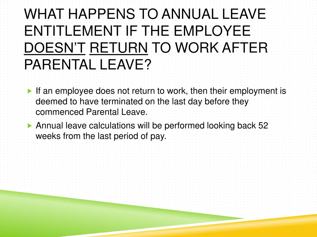 what happens to annual leave entitlement