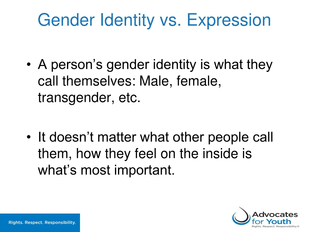 gender identity vs expression