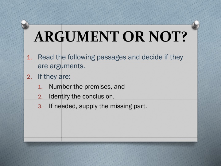 argument or not