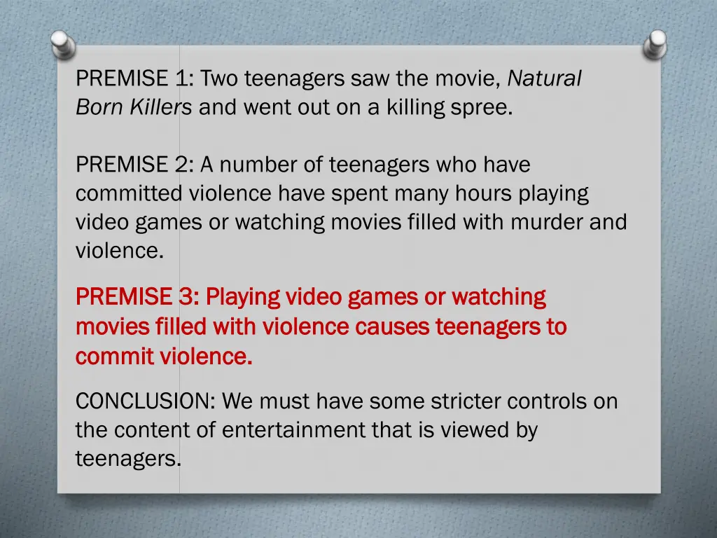 premise 1 two teenagers saw the movie natural