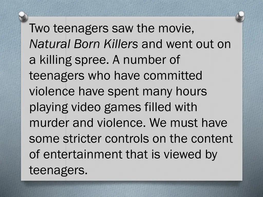 two teenagers saw the movie natural born killers