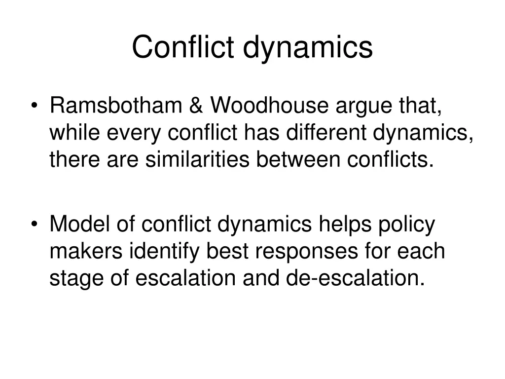 conflict dynamics