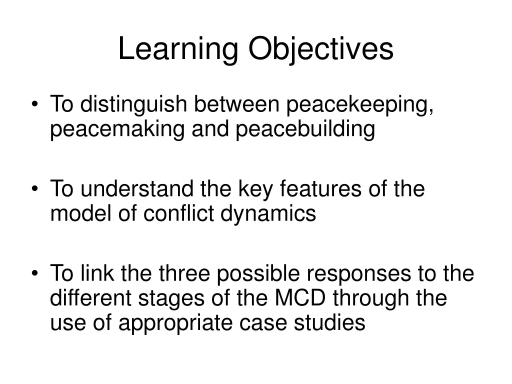 learning objectives