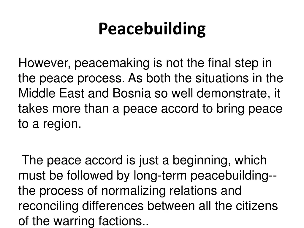 peacebuilding