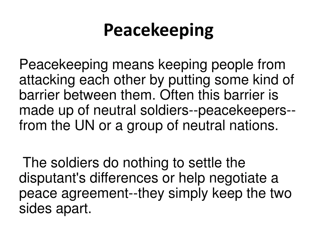 peacekeeping