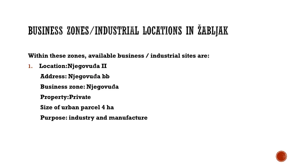 business zones industrial locations in abljak 1