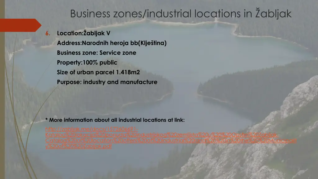 business zones industrial locations in abljak 6