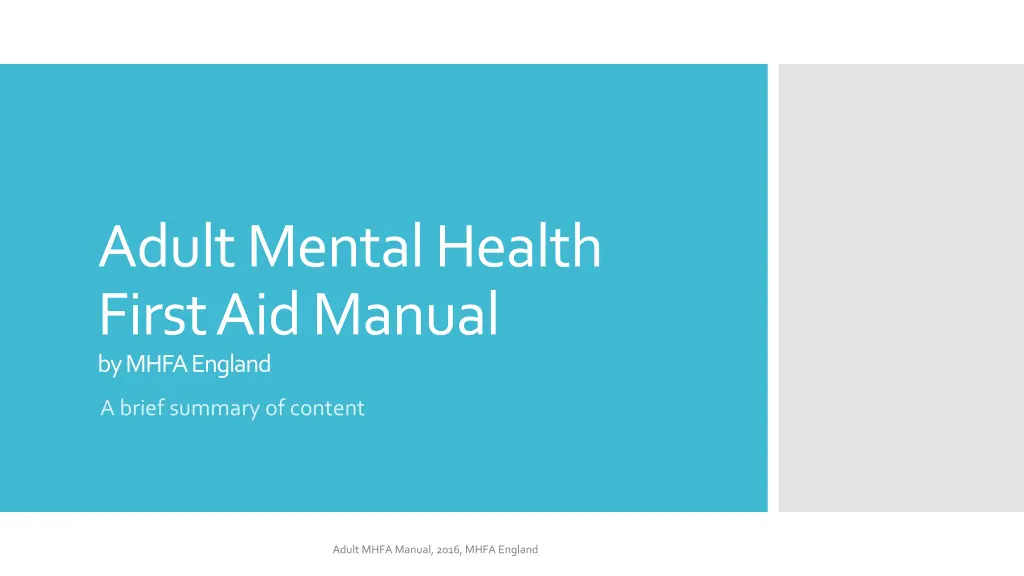 adult mental health first aid manual by mhfa