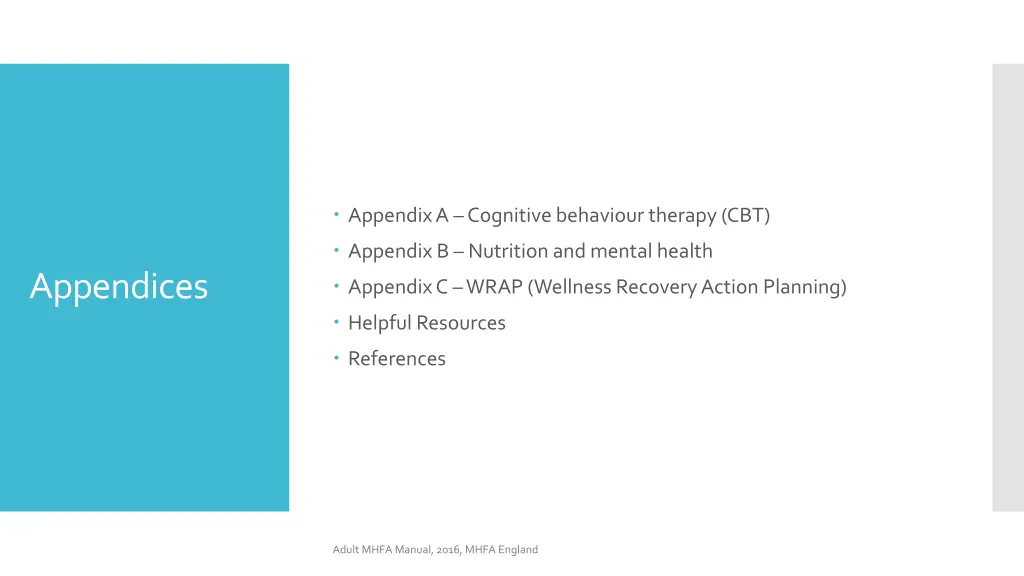 appendix a cognitive behaviour therapy cbt