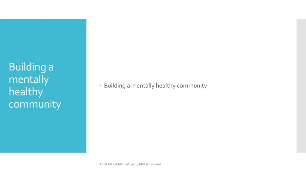 building a mentally healthy community