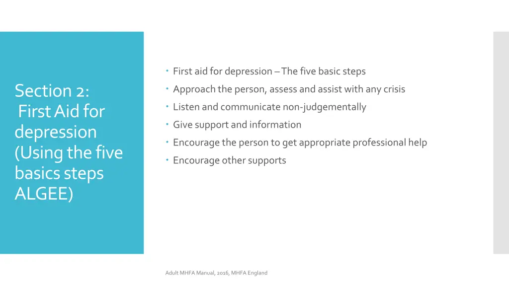 first aid for depression the five basic steps