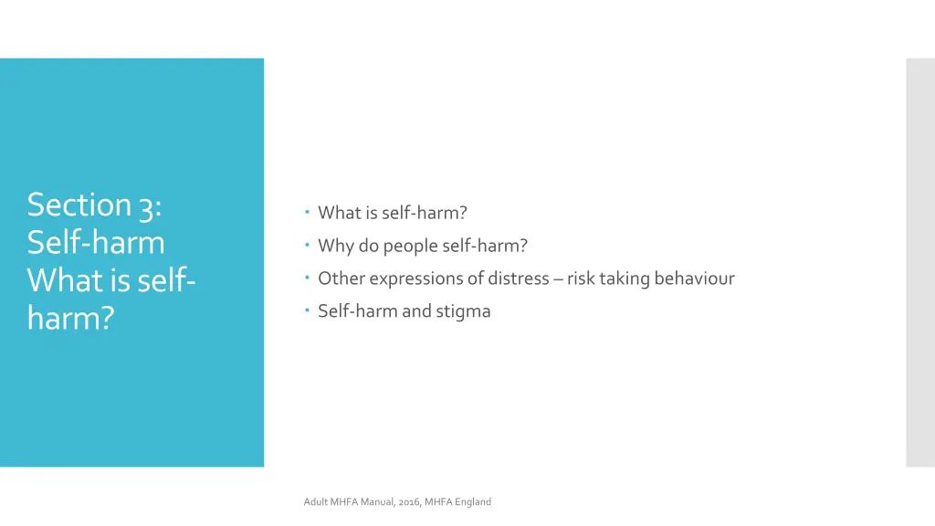 section 3 self harm what is self harm