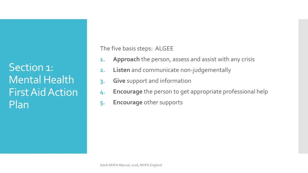 the five basis steps algee